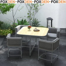 4 Seater Rattan Cube Garden Furniture Set with Cushions Grey