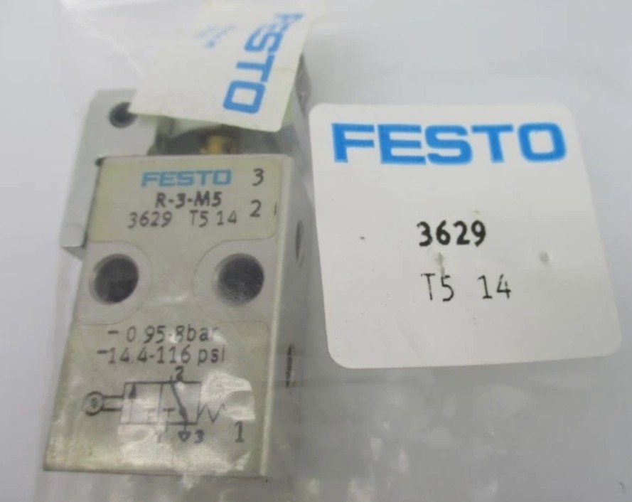 New FESTO R-3-M5 3629 Roller Lever Valve In Box Fast Delivery