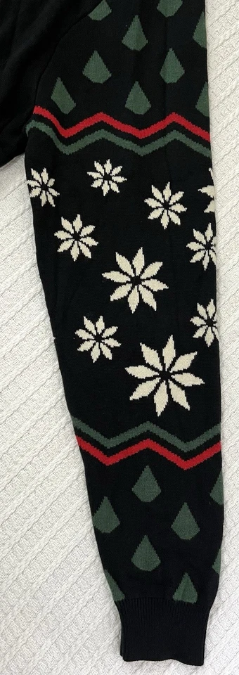 NWT VOLCOM STONE HOLI-DAZED Ugly Christmas Black Sweater Mens MD 21” X 28” - Image 4 of 4