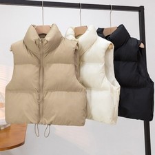 Short Quilted Jackets Casual Sleeveless Coats Women's Down Vest  Autumn Winter