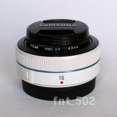 Samsung NX 16mm f/2.4 i-Function Wide-Angle Lens w/POLAR Filter, White [A002L7J]