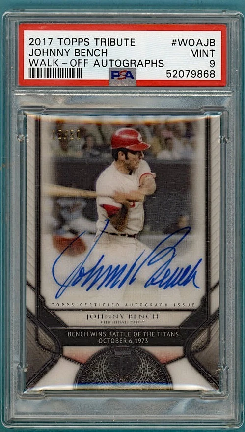 Topps Johnny Bench Baseball Original Autographed Sports Trading