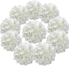 Silk Hydrangea Heads Artificial Flowers Heads with Stems for Home Wedding Decor,