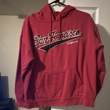 San Francisco California Red Graphic Pullover Hoodie Men S Fleece Pockets