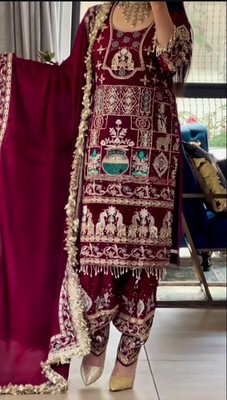DRESS BOLLYWOOD SUIT PAKISTANI INDIAN WEDDING DHOTI TOP SALWAR KAMEEZ PARTY WEAR