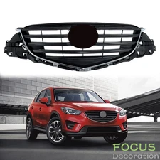 Front Upper Grille Assembly For Mazda CX-5 15-2016 Gray+Chrome Plastic MA1200208