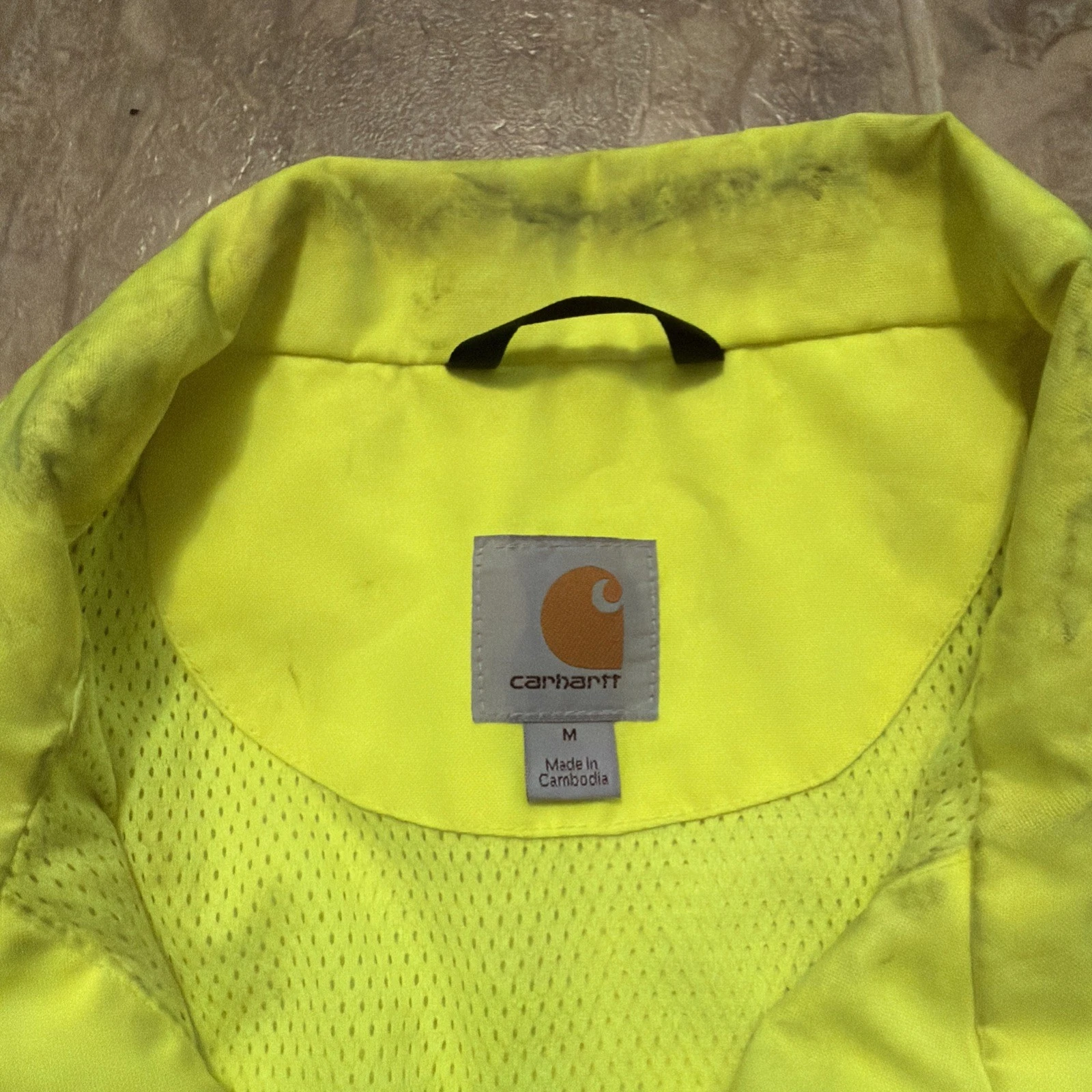 Carhartt Hi-Vis Reflective Safety Work Jacket Yellow/Black Sz M Class 3 Level 2 image 7