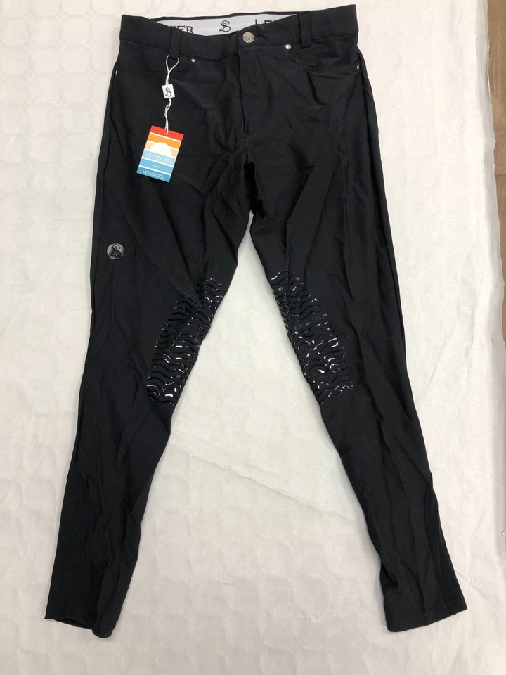 Pantalon Équitation Homme Le Sabotier Alban Noir Grip Genoux Taille 40 Neuf - Photo 1/4