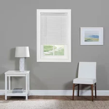 GII Morningstar White Cordless Light Filtering Vinyl Mini Blind with 1 In. Slats