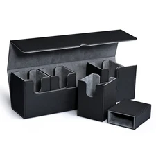 Card Storage Box with Dice Tray for MTG Yugioh, 5 in 1 Card Deck Case Holds