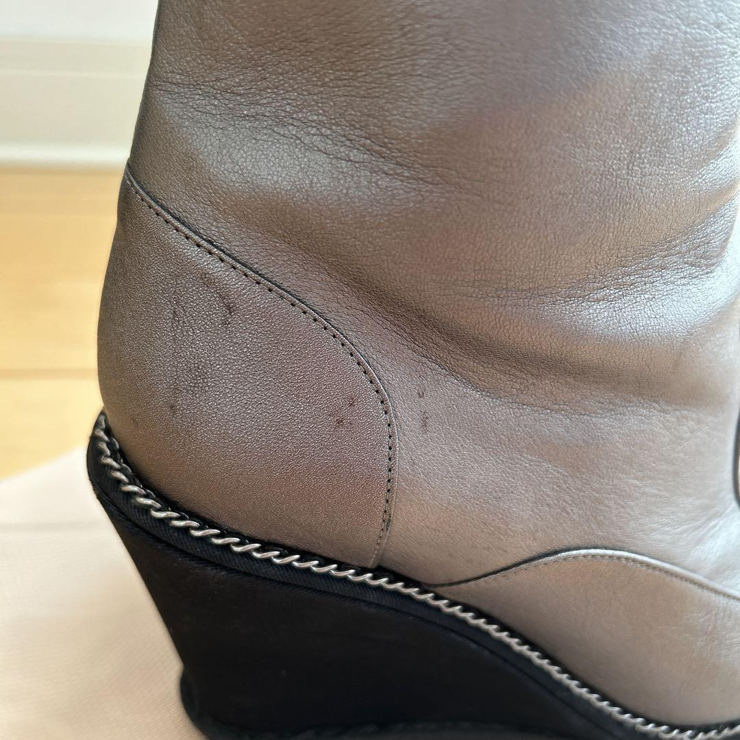 Chanel Round Toe Boots Bicolor Leather With Coco Mark Size 37 US About7 Women thumbnail 11