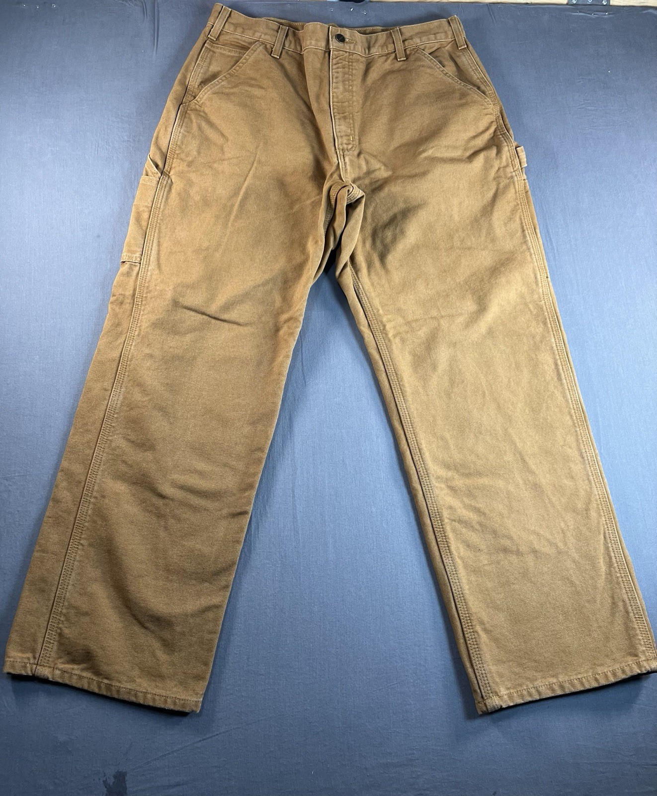 Carhartt B111 Men’s Pants 36x30 Flannel Lined Brown Loose Original Fit