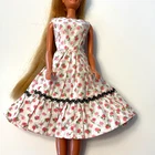Vintage Barbie Doll Clone Pink Floral Dress with Dot Snap & Lined Bodice