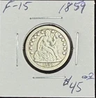 1859 Seated Liberty Dime, Fine Condition, Nice Coin!