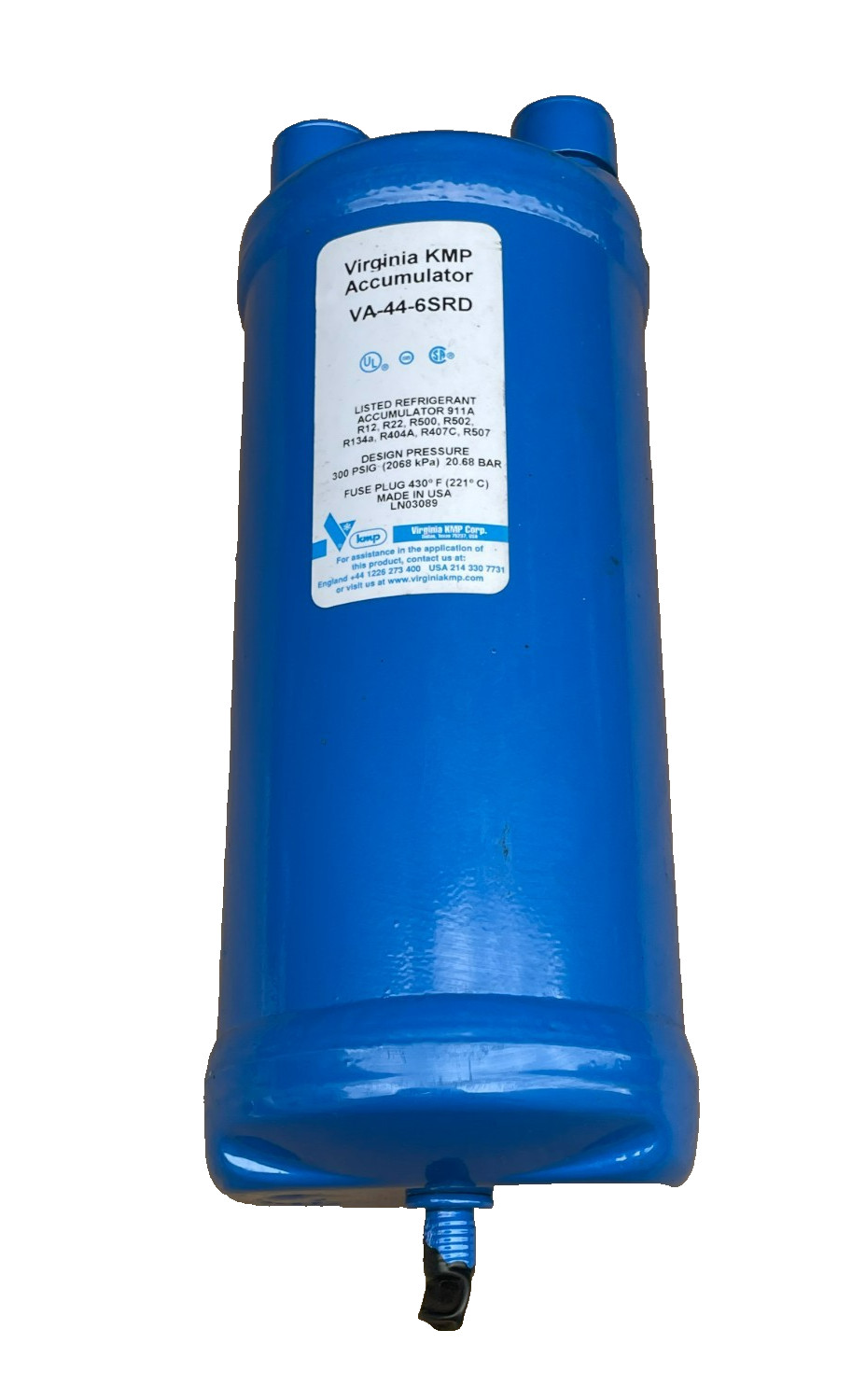 Virginia KPM Refrigerant Accumulator VA-44-6SRD, Made in USA