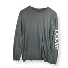 Peluva Logo T Shirt Mens Size Large Long Sleeve Cotton Hiking Outdoor USA Made