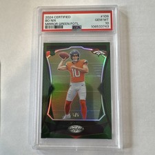 2024 certified Bo Nix Green Mirror FOTL 5/5