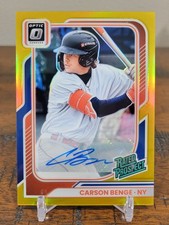 2026 Panini Donruss Carson Benge GOLD Optic Auto #'d /10 SSP Mets Rookie