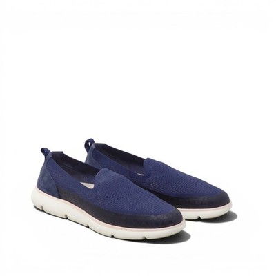 Cole Haan Omni Zerogrand Slip On Sneakers Loafers Blue Knit Suede