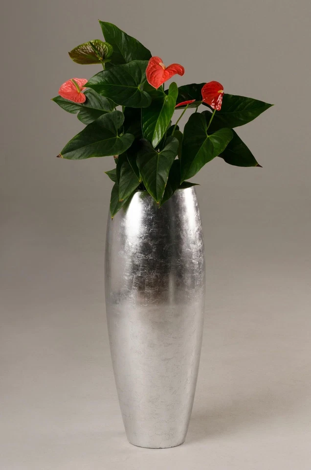 Exklusiver Pflanzkübel MAGNUM Fiberglas 80 cm, Silber Hochglanz B-WARE - Bild 4 von 4