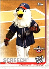 Screech 2019 Topps Opening Day Mascots #M-5 Washington Nationals