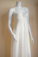 VTG 80s Gold Label Victoria's Secret Ivory Lace Sheer Maxi Nightgown Dress