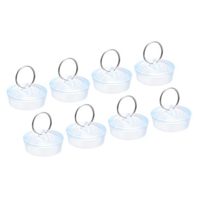 8pcs Rubber Sink Plug Clear Drain Stopper Fit 1-1/2'' to 1-5/8'' Drain