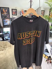 Vintage WWF Stone Cold Steve Austin Red Flame Skull Shirt Large 2000 Faded 3:16