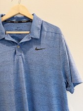 Nike Golf Dri-FIT Blue Striped Polo Shirt Men s Size Large