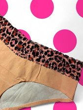 Vintage VS PINK Orange Cheetah Print Lace Hipster Panties SIZE-L NWT