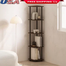 Multipurpose Corner Display Rack Five Tier Open Shelves Storage Unit Home Decor