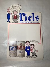 1991 Breweriana Piels Real Draft Premium Beer Wall Sign Display Man Cave