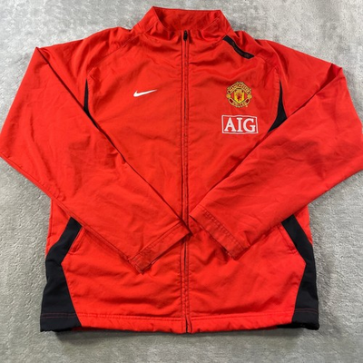 #ad Vintage Manchester United AIG Nike Track Jacket Medium 2007 08 Warm Up Full Zip $59.99