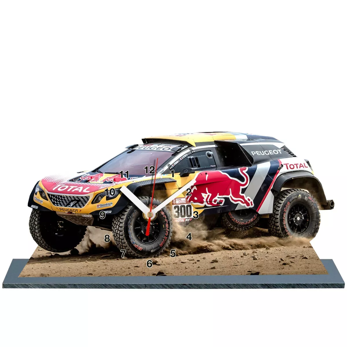 Peterhansel, 2018 DAKAR Rally, Peugeot 3008 DKR-01 in miniature clock