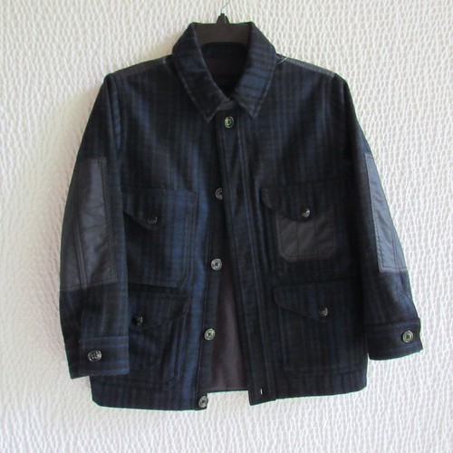 GAP Kids Wool Coat Full Zip Jacket Youth Boys Size Medium 8 Blue Large Pockets - Picture 2 of 10