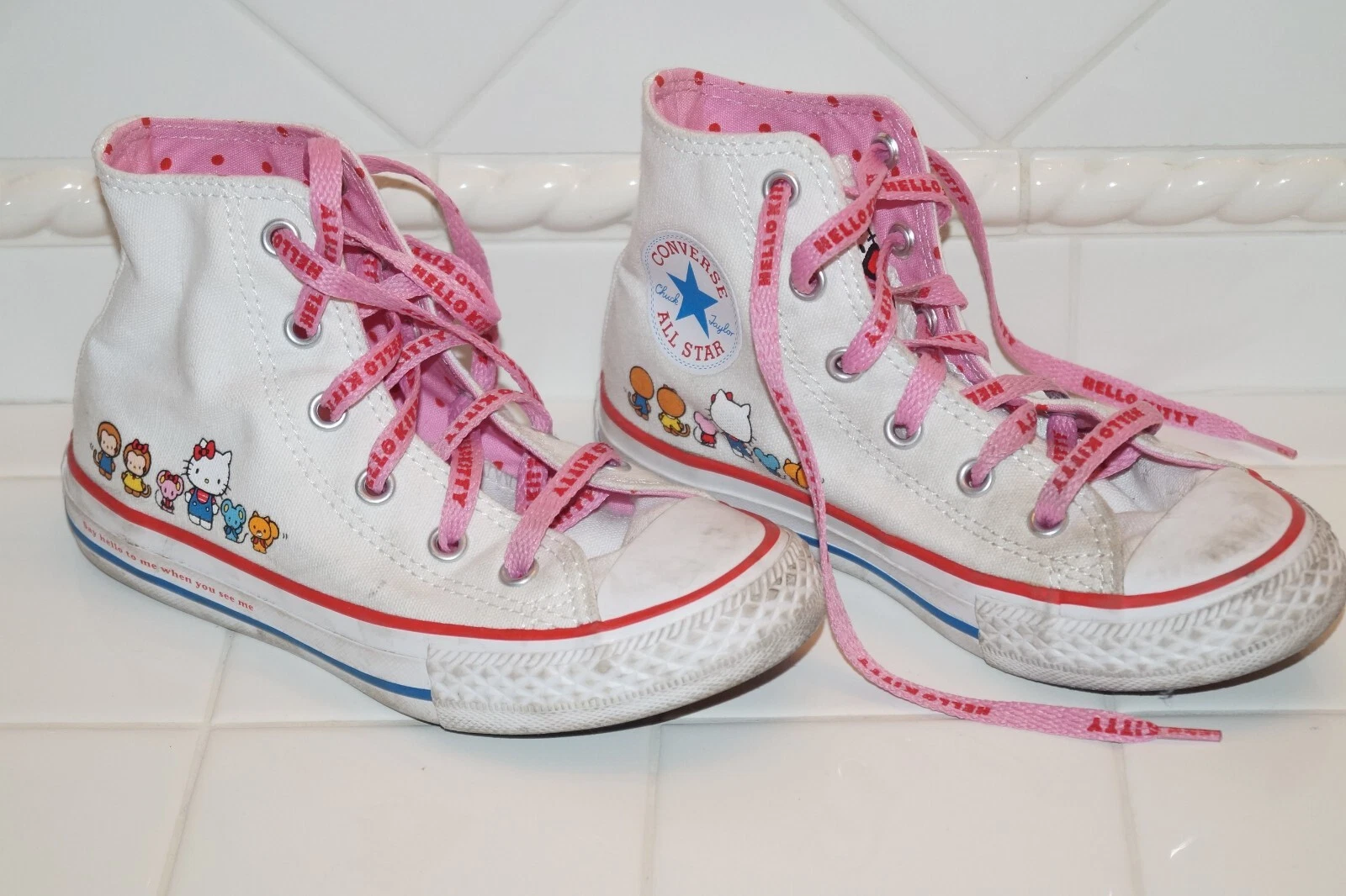 CONVERSE HELLO KITTY HIGH TOP CHUCK TAYLOR SHOES YOUTH SIZE 12
