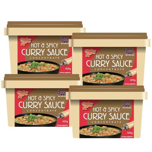 Goldfish Hot & Spicy Curry Sauce Concentrate (Takeaway style) 405g x 4