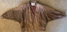 Women’s Medium Leather Brown Bomber Jacket - Global Identity G-111