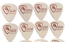 D Andrea 351 Heavy Gauge Guitar Picks-White Celluloid w/Red Glitter- Lot of 8