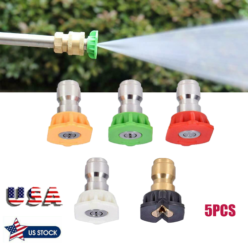 Pressure Washer Spray Tips Nozzles High Power Kit Quick Connect 1/4 ...
