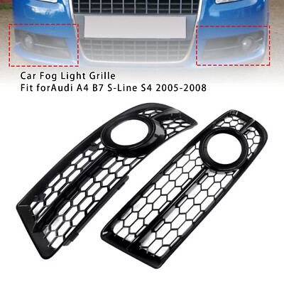 Waben Nebel -Kühlergrillabdeckung Für Audi A4 B7 S-Line S4 2005-2008 Black