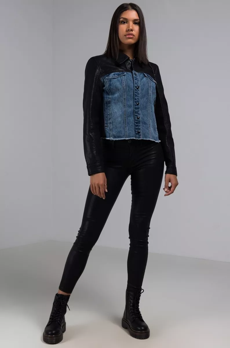 Blanknyc denim faux leather jacket hot sale