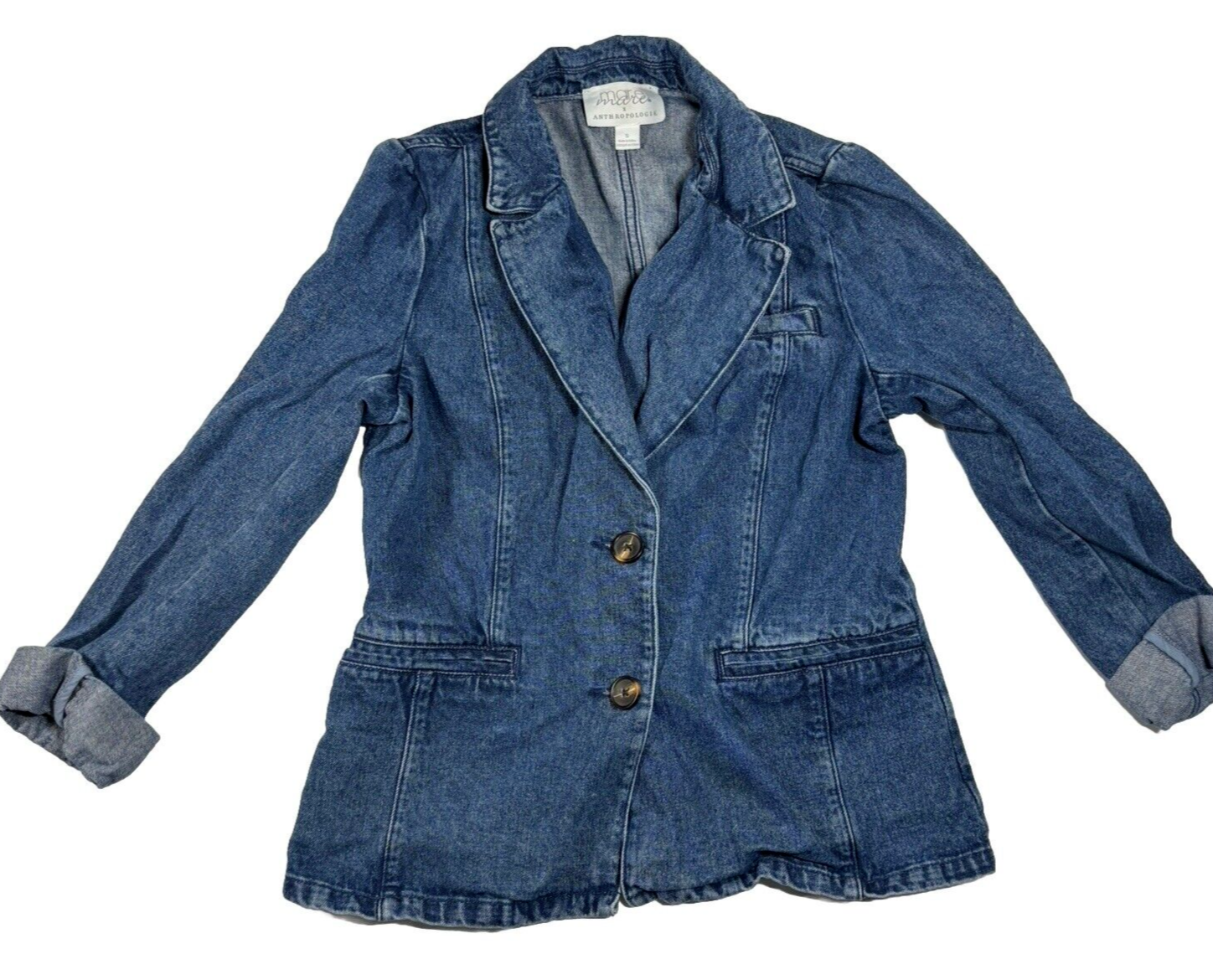 Mare Mare x Anthropologie синий джинсовой ткани Jean куртка богемное Western женщин размер маленький