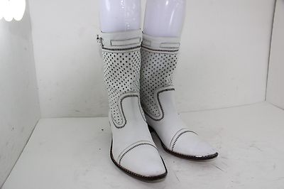 JO GHOST BOOTS SIZE 38 WHITE LEATHER MADE IN ITALY WOMEN'S