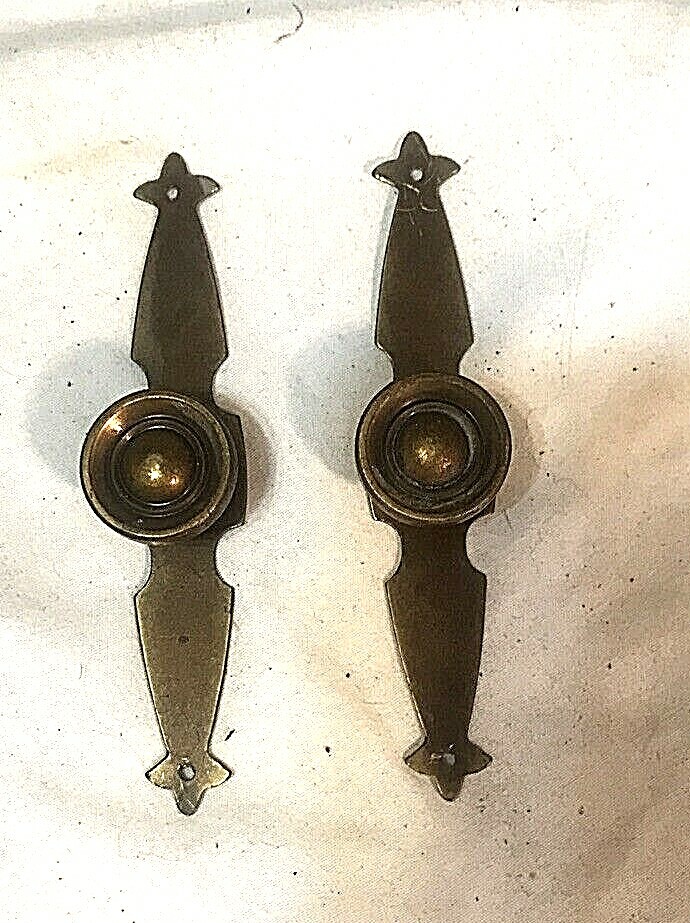 Pair Vintage Brass Finger Pulls & Backs 4" x 7/8". 75" deep. eBay