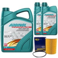 MotoröL Set Addinol 0W-30 Giga Light 7 Liter + ÖLfilter FüR Porsche Panamera 3.0