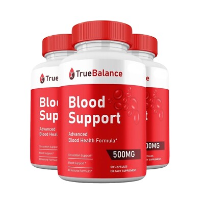 3-Pack True Balance Blood Support Capsules, TrueBalance Formula - 180 Capsules