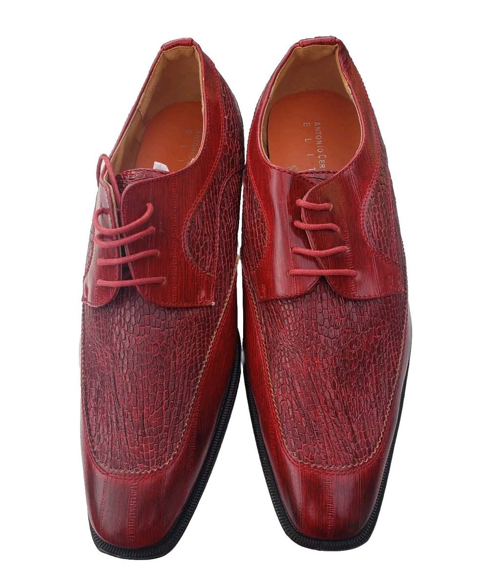 WILD! Antonio Cerrelli Elite RED CROC Dress Shoes Men display picture 3