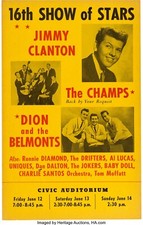 Dion and The Belmonts 13" X 19" Reproduction Concert Poster