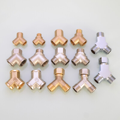 1/4'' 3/8'' 1/2'' Female/Male Thread Connector BSP Hose Splitter 3 Way Y Fitting